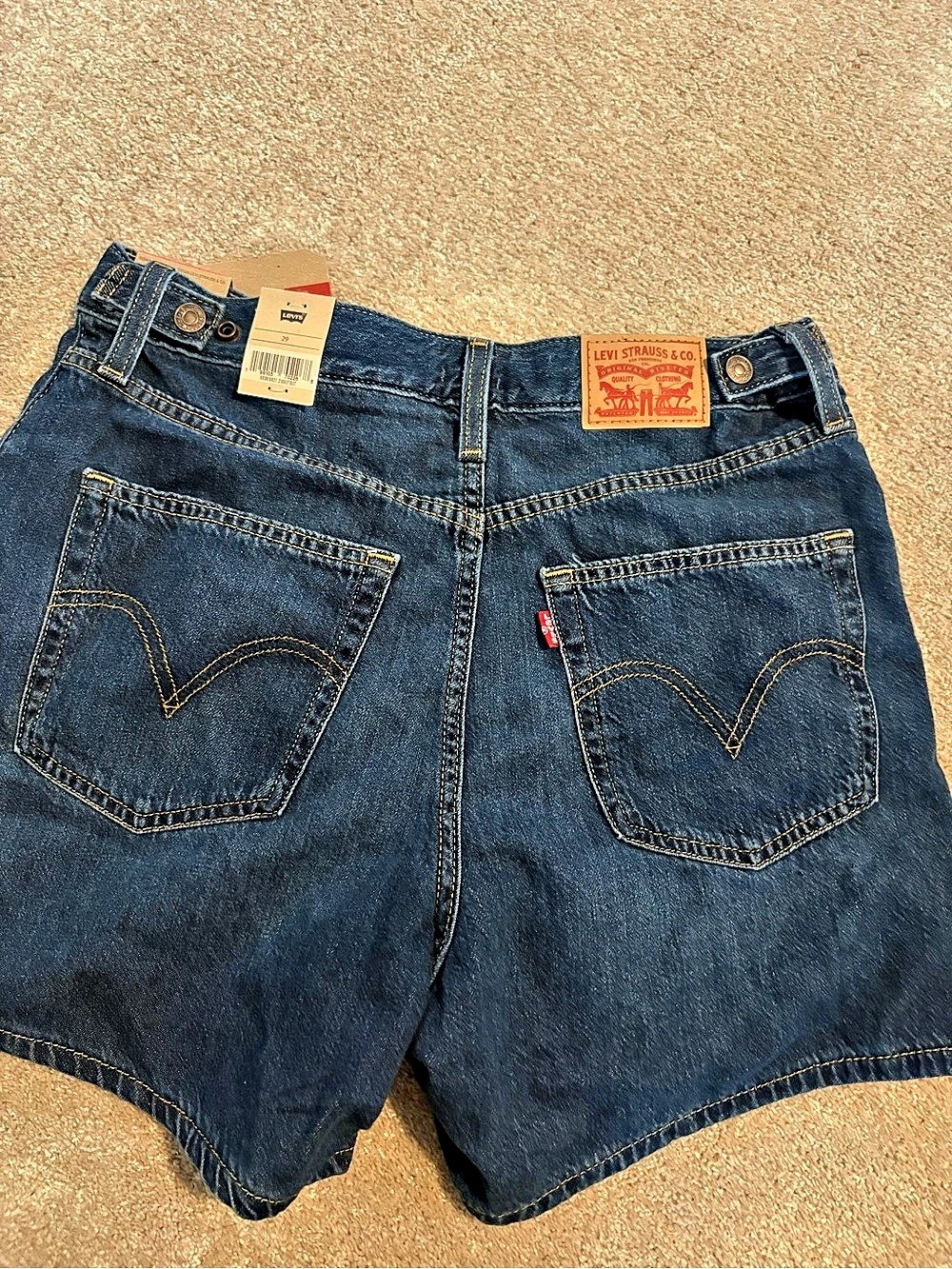 Levi's 501 Cinch Waist Mid Thigh Denim Jean Shorts Waist 29 NWT